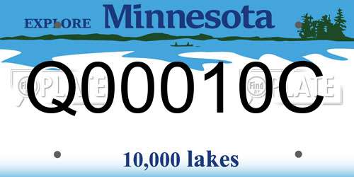 Q00010C Minnesota License Plate