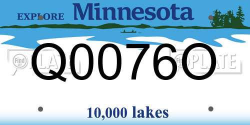Q0076O Minnesota License Plate