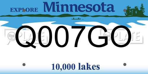 Q007GO Minnesota License Plate