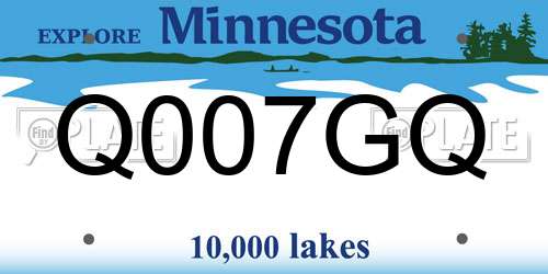 Q007GQ Minnesota License Plate