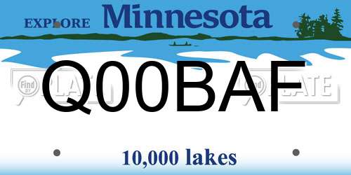 Q00BAF Minnesota License Plate