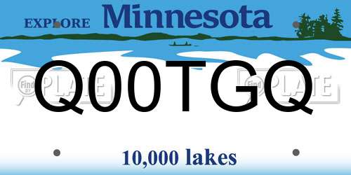 Q00TGQ Minnesota License Plate