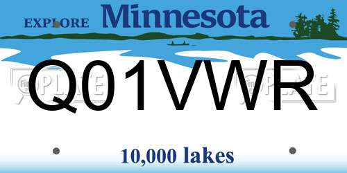 Q01VWR Minnesota License Plate