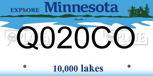 Q020CO Minnesota License Plate