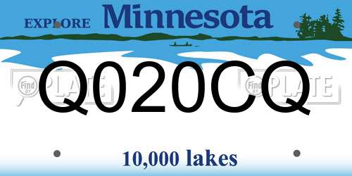 Q020CQ Minnesota License Plate