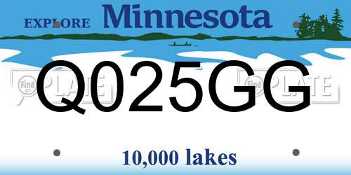 Q025GG Minnesota License Plate