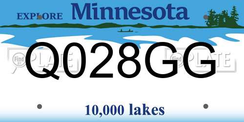 Q028GG Minnesota License Plate
