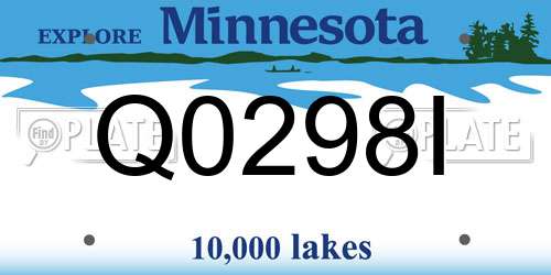 Q0298I Minnesota License Plate