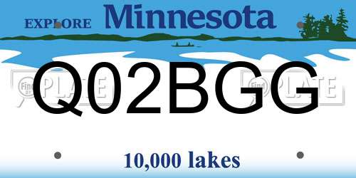 Q02BGG Minnesota License Plate