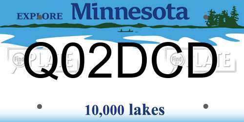 Q02DCD Minnesota License Plate