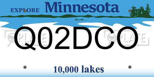 Q02DCO Minnesota License Plate