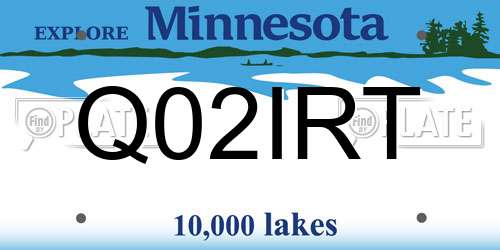 Q02IRT Minnesota License Plate