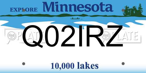 Q02IRZ Minnesota License Plate