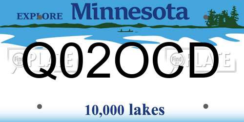 Q02OCD Minnesota License Plate
