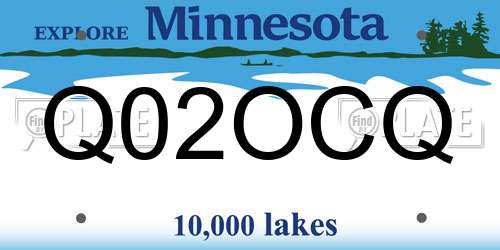 Q02OCQ Minnesota License Plate