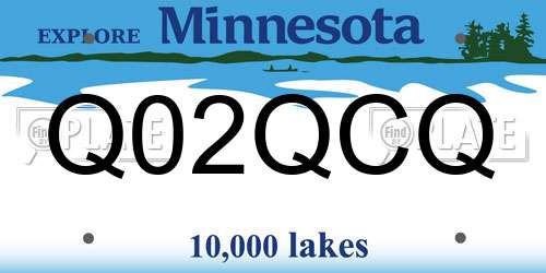 Q02QCQ Minnesota License Plate