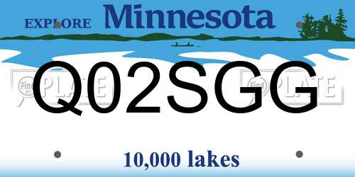 Q02SGG Minnesota License Plate