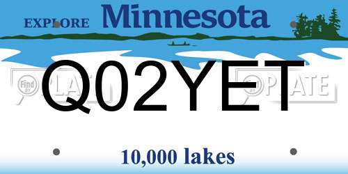 Q02YET Minnesota License Plate
