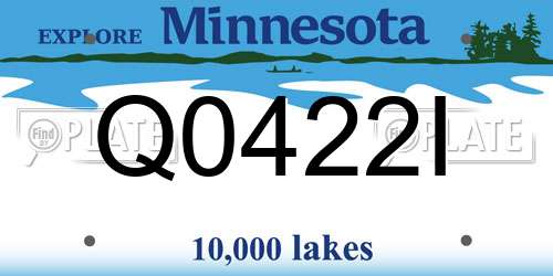 Q0422I Minnesota License Plate