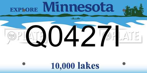 Q0427I Minnesota License Plate
