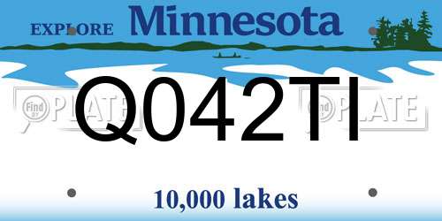 Q042TI Minnesota License Plate