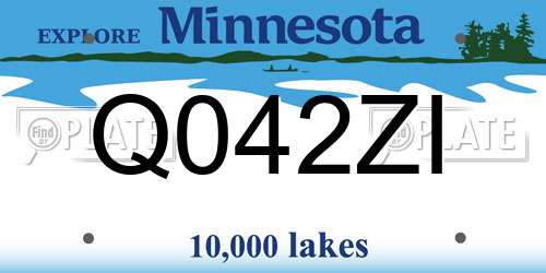 Q042ZI Minnesota License Plate
