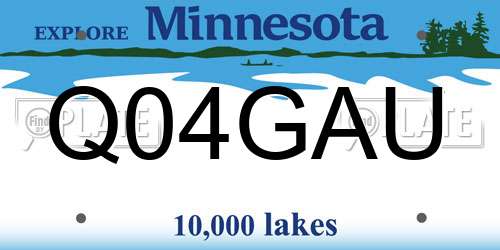 Q04GAU Minnesota License Plate