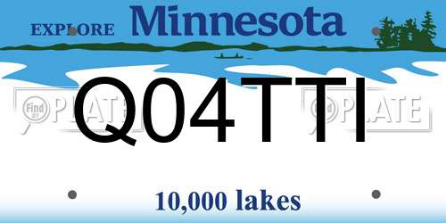 Q04TTI Minnesota License Plate