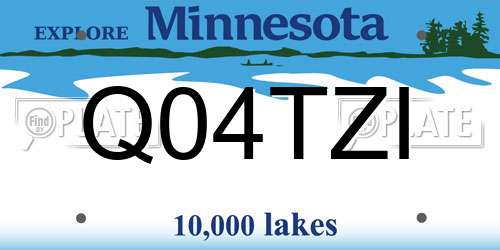 Q04TZI Minnesota License Plate