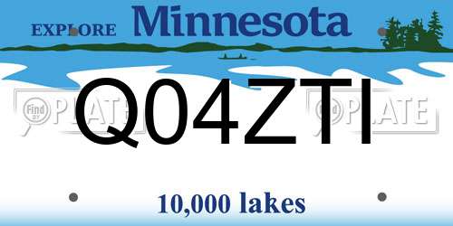 Q04ZTI Minnesota License Plate