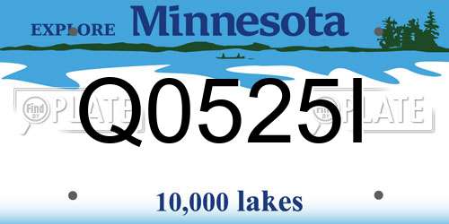 Q0525I Minnesota License Plate
