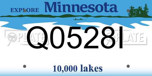 Q0528I Minnesota License Plate