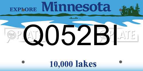 Q052BI Minnesota License Plate