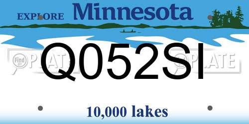 Q052SI Minnesota License Plate
