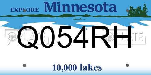 Q054RH Minnesota License Plate