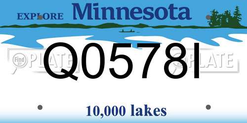 Q0578I Minnesota License Plate