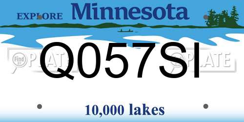 Q057SI Minnesota License Plate