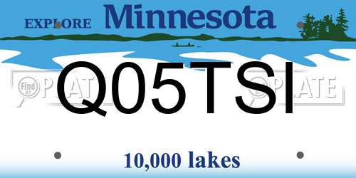 Q05TSI Minnesota License Plate