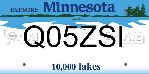 Q05ZSI Minnesota License Plate