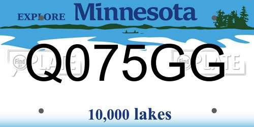 Q075GG Minnesota License Plate