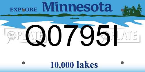 Q0795I Minnesota License Plate