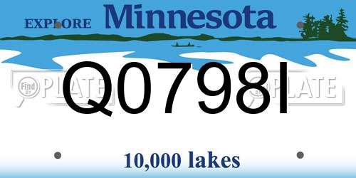 Q0798I Minnesota License Plate