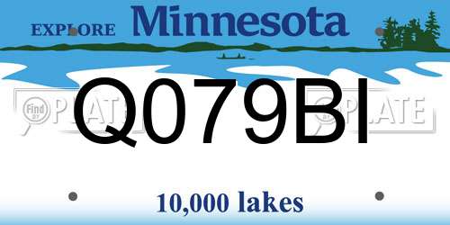 Q079BI Minnesota License Plate