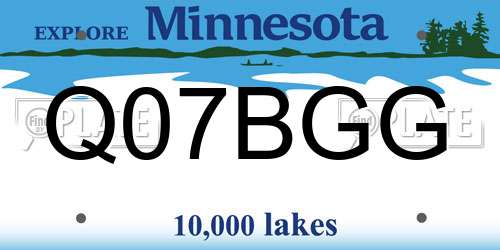 Q07BGG Minnesota License Plate