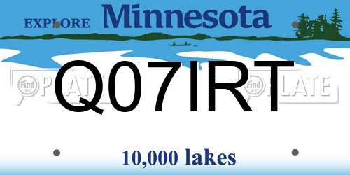Q07IRT Minnesota License Plate