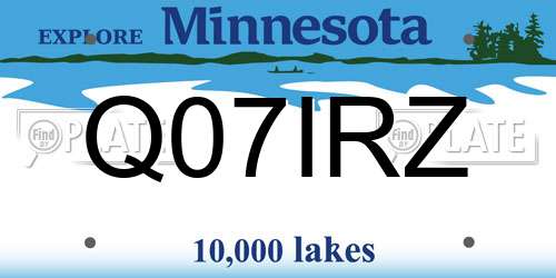 Q07IRZ Minnesota License Plate