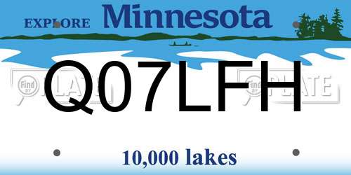 Q07LFH Minnesota License Plate
