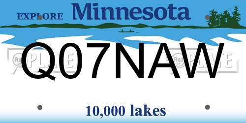 Q07NAW Minnesota License Plate