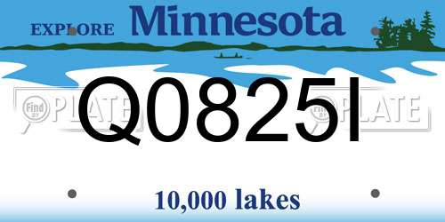 Q0825I Minnesota License Plate