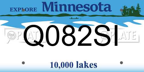 Q082SI Minnesota License Plate